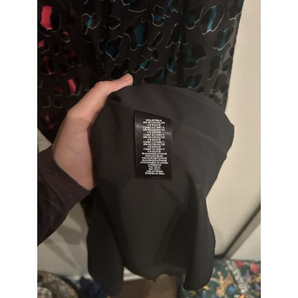 Alice Olivia Womens Size 10 Black Leopard Raja V Neck Dress - Picture 5 of 7